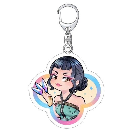 Keychain Pendant 3D Idol Group Design Portable Acrylic Keychain with Metal Lobster Clasp Waterproof Scratch-Proof Key