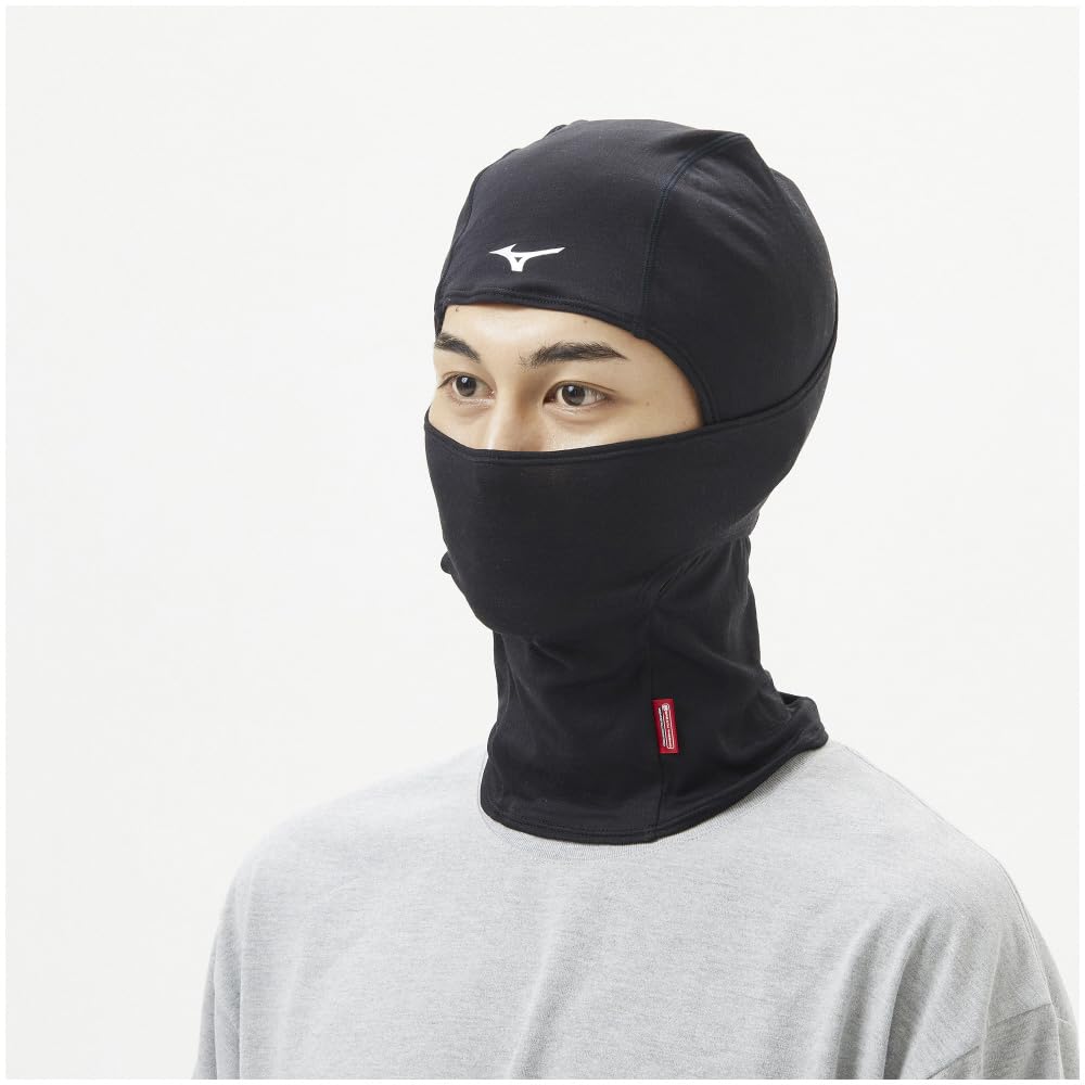 Mizuno Breath Thermo Breath for Everyday and Cold Size F Balaclava, Heat-Generating Material, Thermo, Sports, Wear, Weather, B2JYB500, Unisex, Black,