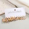 Retro Gold Geometrisches Perlen- & Strass-Creolen-Set für Damen