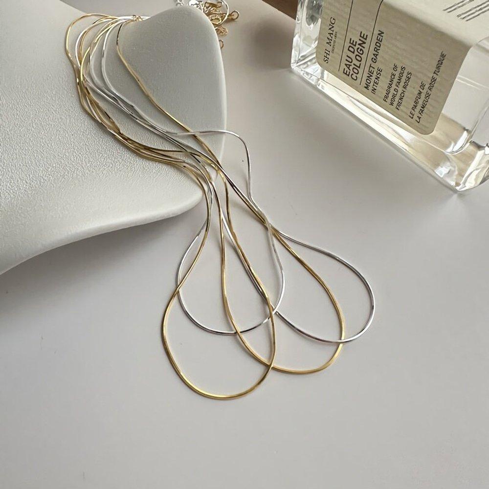 Women's Silver 925 Layered Snake Chain Necklace