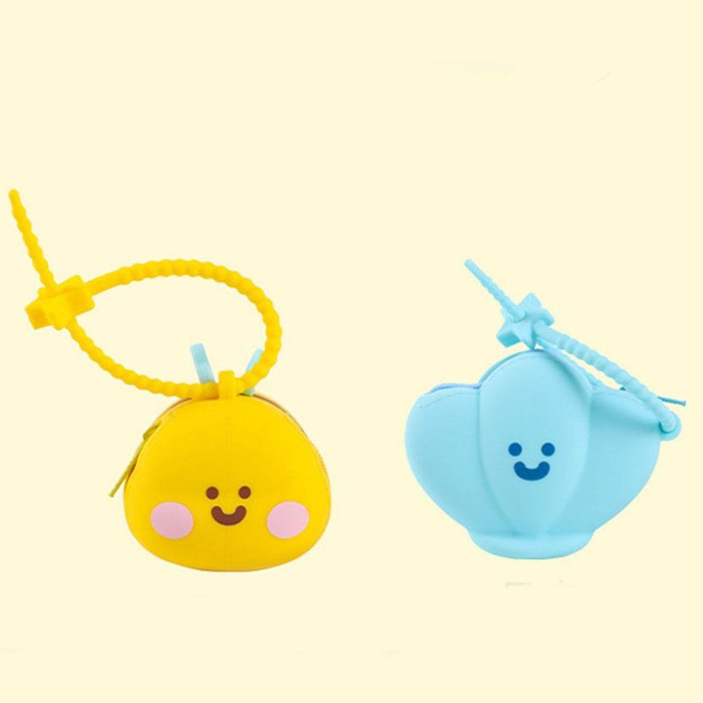 Cute Cartoon Coin Purse Soft 3D Mini Storage Bag Portable Silicone Bee Keychain  Boys Girls