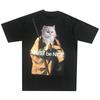 2024 Beliebte Amerikanische Trendmarke Gemeine Katze Mittelfinger Katze Kurzarm T-Shirt Männlich und Weiblich Paar NERMUS Betender Mönch