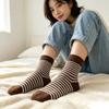 Thermal Fleece Lined Thick Crew Socks Striped Pattern Fleece Lined Socks  Cold Weather