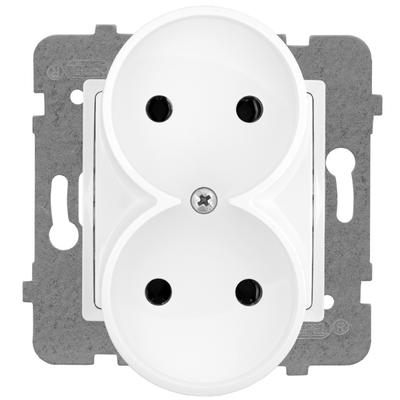 DOUBLE SOCKET B/U WHITE ROSA - E+PL-57282