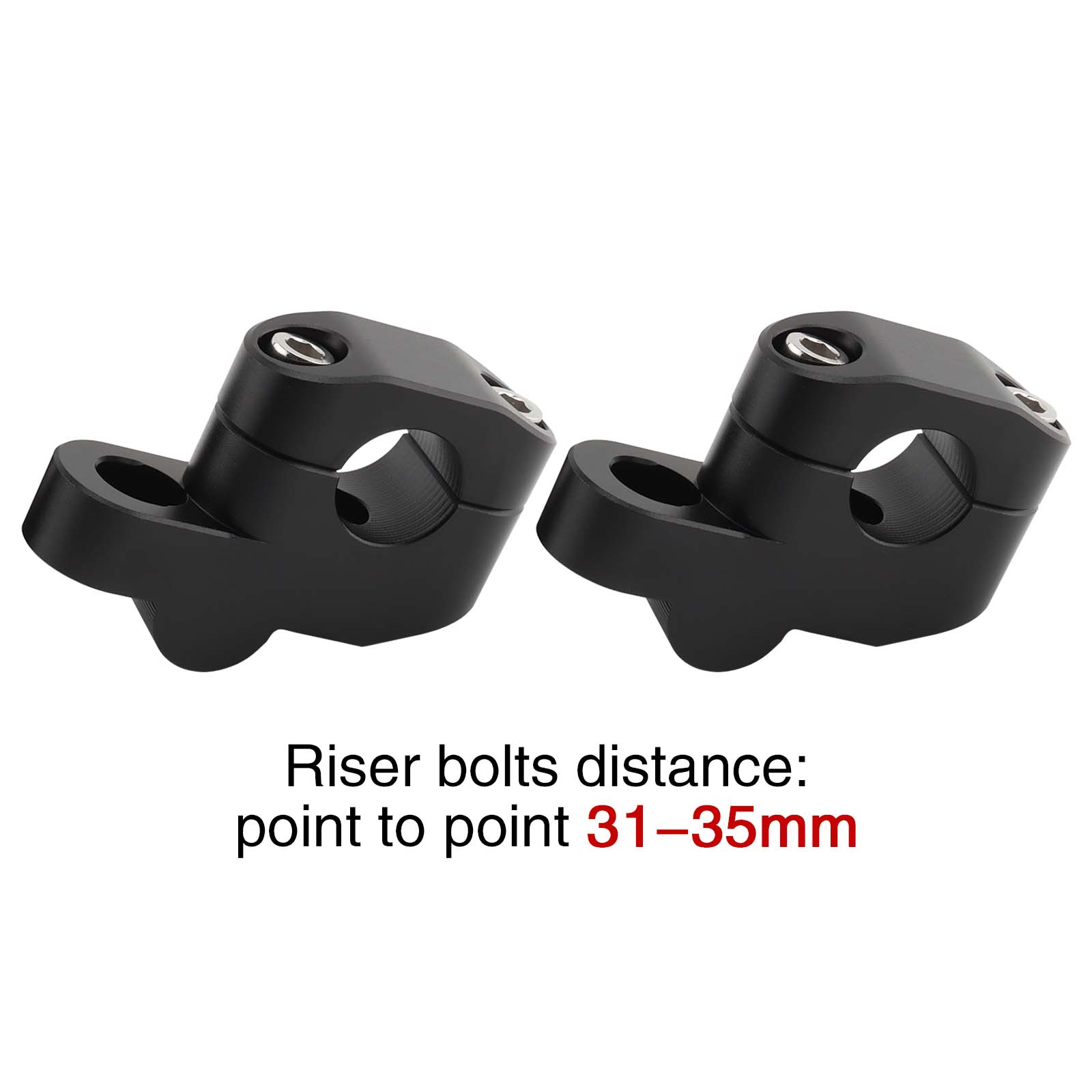 22/25/28mm Motorcycle Handlebar Risers Extension Heightening Clamp Mount Universal Fit For Harley Softail Dyna for Yamaha ATVs 22mm Black