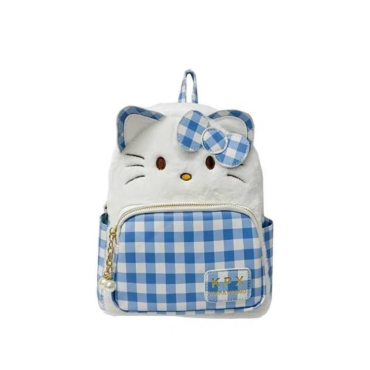 Printed Backpack Plaid Anime Peripheral Outdoor Schoolbag Leisure