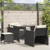 Vidaxl 4-Cz. Garden Lounge Set, Cushions, Black PE Rattan