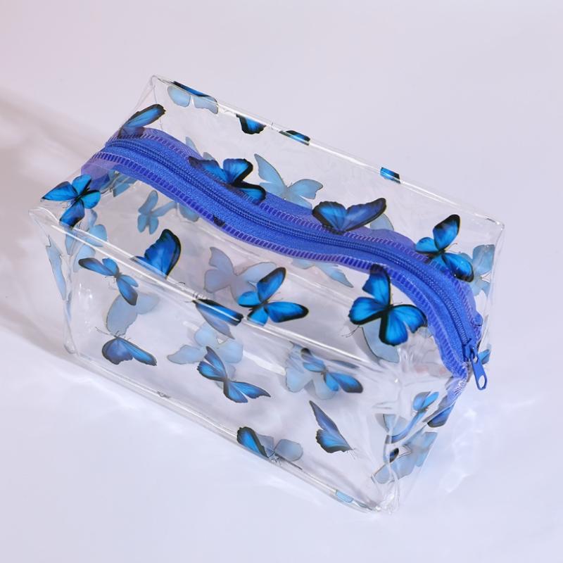 

1 шт. Креативный дизайн Прозрачный кейс для макияжа для женщин Милый органайзер-сумка Симпатичная косметичка большой вместимости Портативная сумка для помады C
