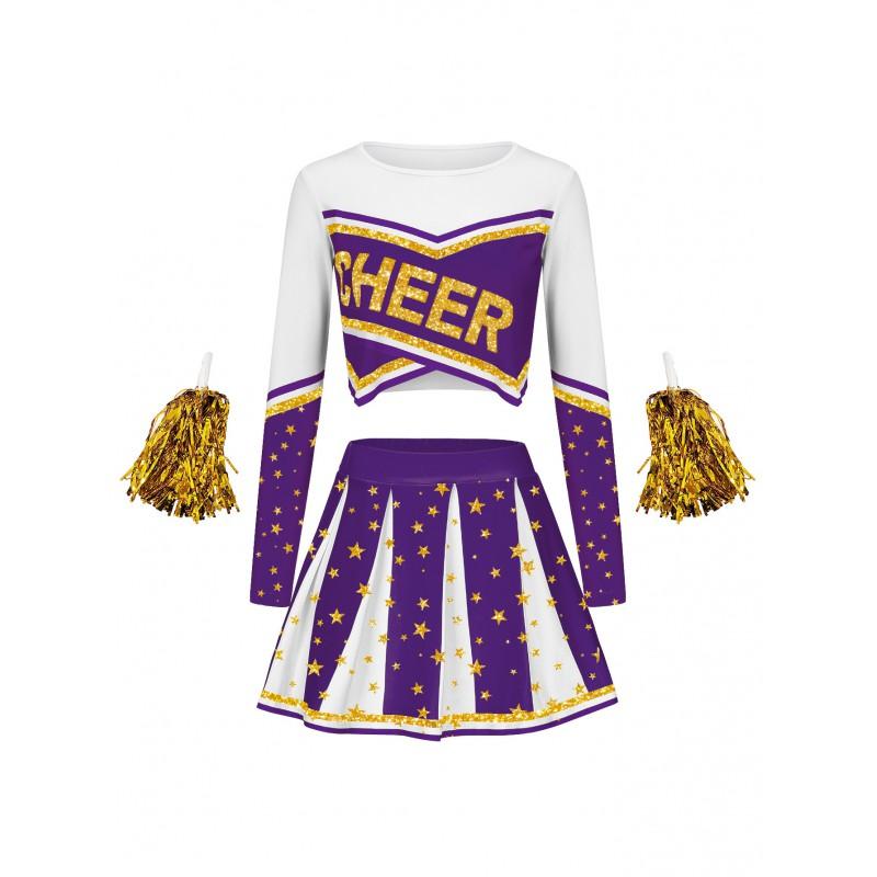 Uniformi da Cheerleading per Donna Adulta Set Outfit per Performance di Danza Costumi da Palco Stile Sexy Cheer