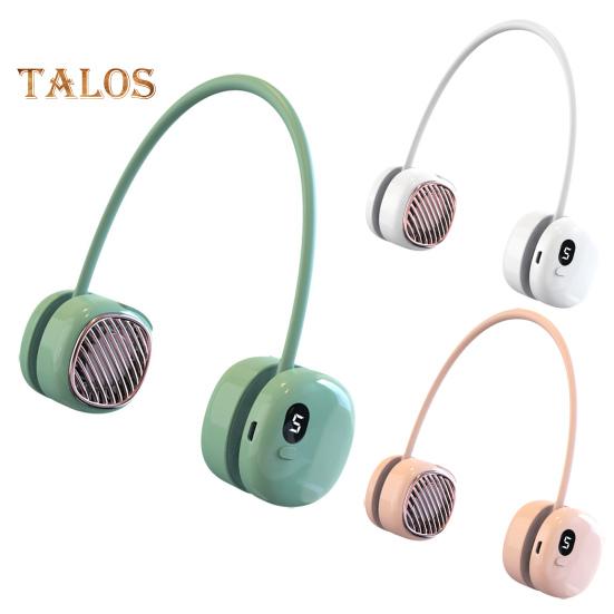 Leafless Hanging Neck Fan Digital Display 5 Speeds 360-Degree Strong Airflow Rechargeable Portable Lazy Neckband Fan