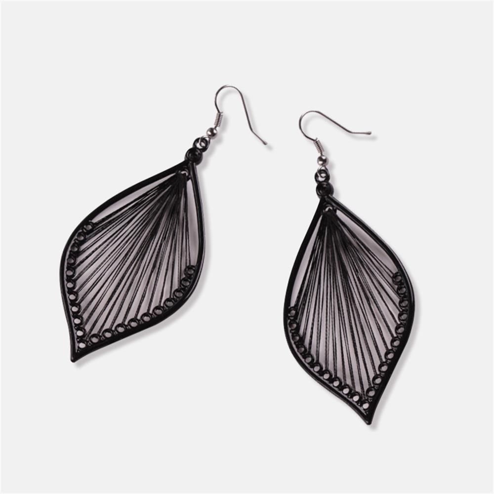 Fashion Black Ear Stud Vintage Bohemia Eardrop Stud Earrings Leaf Earrings Drop Earrings Ear Hook