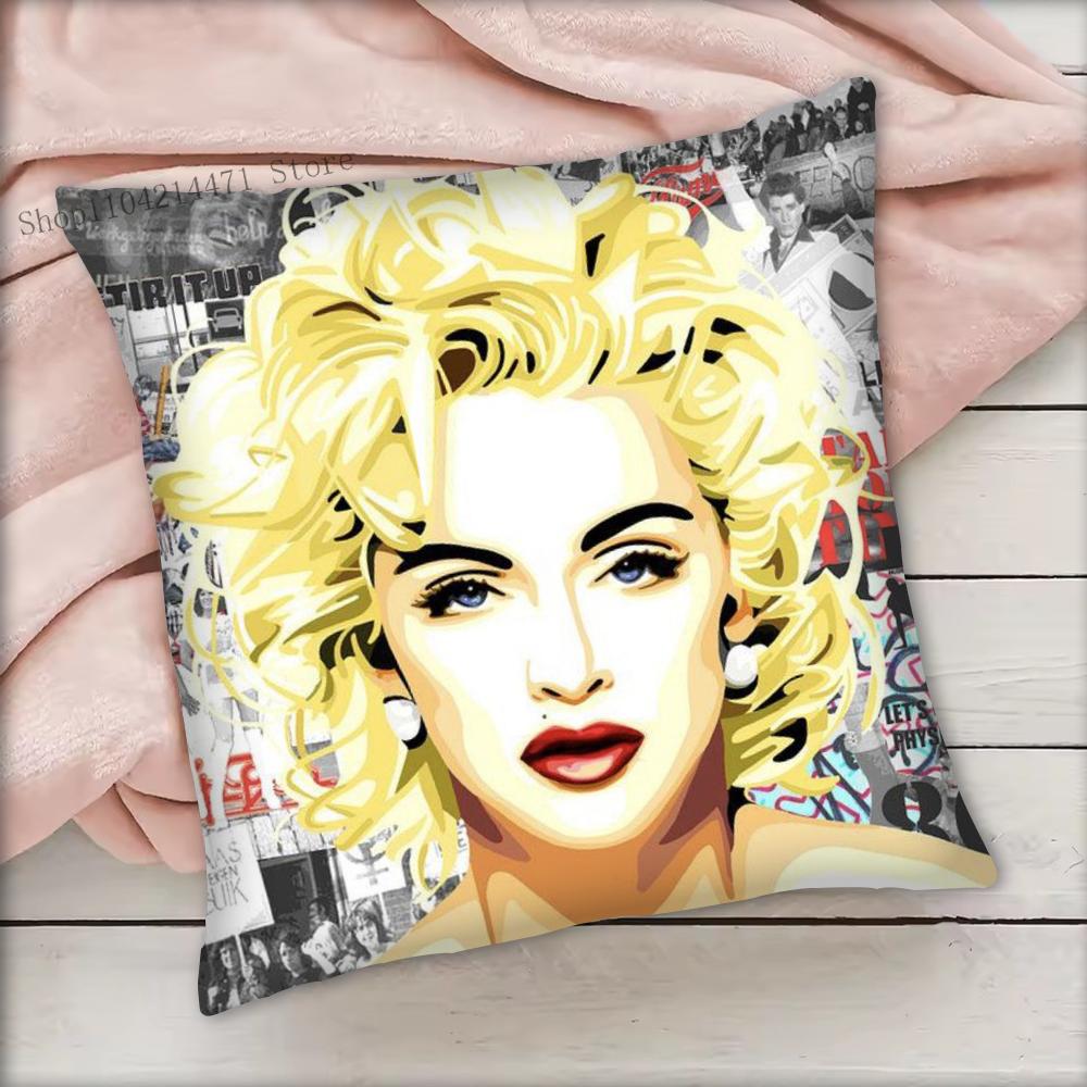 1pc Madonna Pillow Case Square Bedroom Sofa Leisure Comfort Cushion Car Living Room Home Decoration