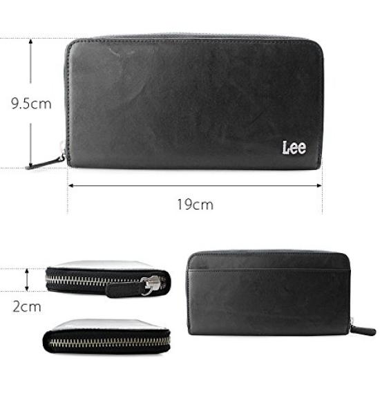 Lee Long Wallet with Round Zipper and Coin 0520367 Men's Case, Chocolate,