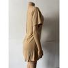 Women's pajamas dress Khaki short-sleeved V-neck casual dress