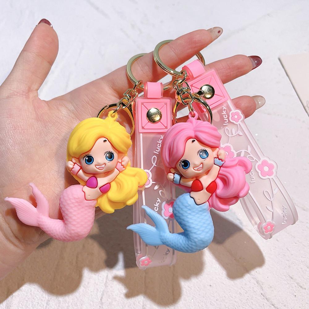 Enchanting Mermaid Princess Keychain 2024 Silicone Keyring Pvc Gift For Women