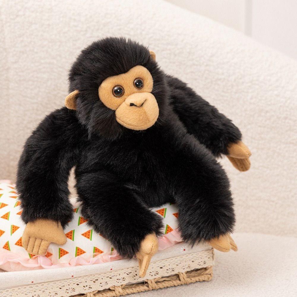 Soft Fluffy Chimpanzee Plush Toy Realistic Design Gorilla Stuffed Animal  Birthday Gift