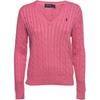 Polo Solid Color V-Neck Slim Fit Long Sleeve Sweater Women Sweater Pink 211910422-022