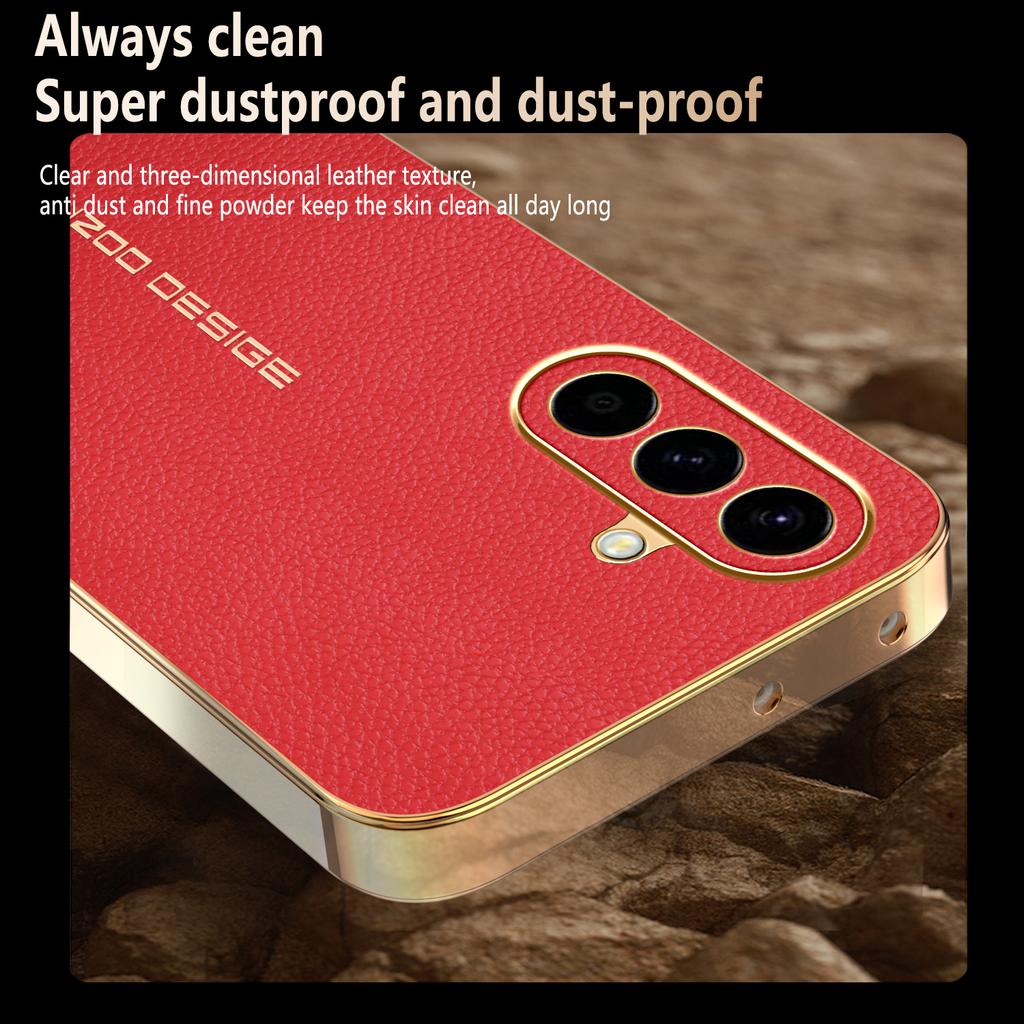 Pour Samsung Galaxy A57 5G Coque Anti-Rayures Texture Litchi TPU Cuir PU Housse Arrière de Téléphone