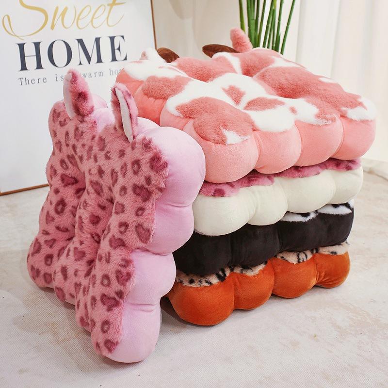 Print Leopard Cushion Animal Office Tatami Fill Doll Plush Pillow Bolster Gift