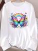 (Asian Size) style flower autumn winter Graphic Tee spring o-neck Print T Shirt Casual Clothing Women Fashion Top Long Sleeve T-shirts