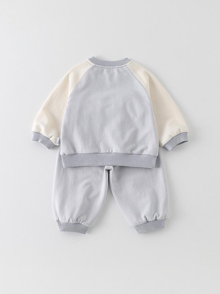 Spring 2026 Baby Boys' Cartoon Hoodie and Pants Two-Piece Set
