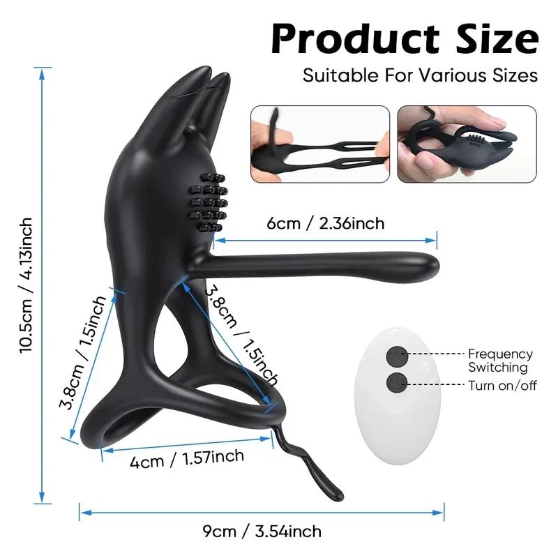Vibrating Cock Ring Penis Ring for Men Ejaculation Delay Remote Control Penis Extension Clit Stimulator Sex Toy for Couples 18+