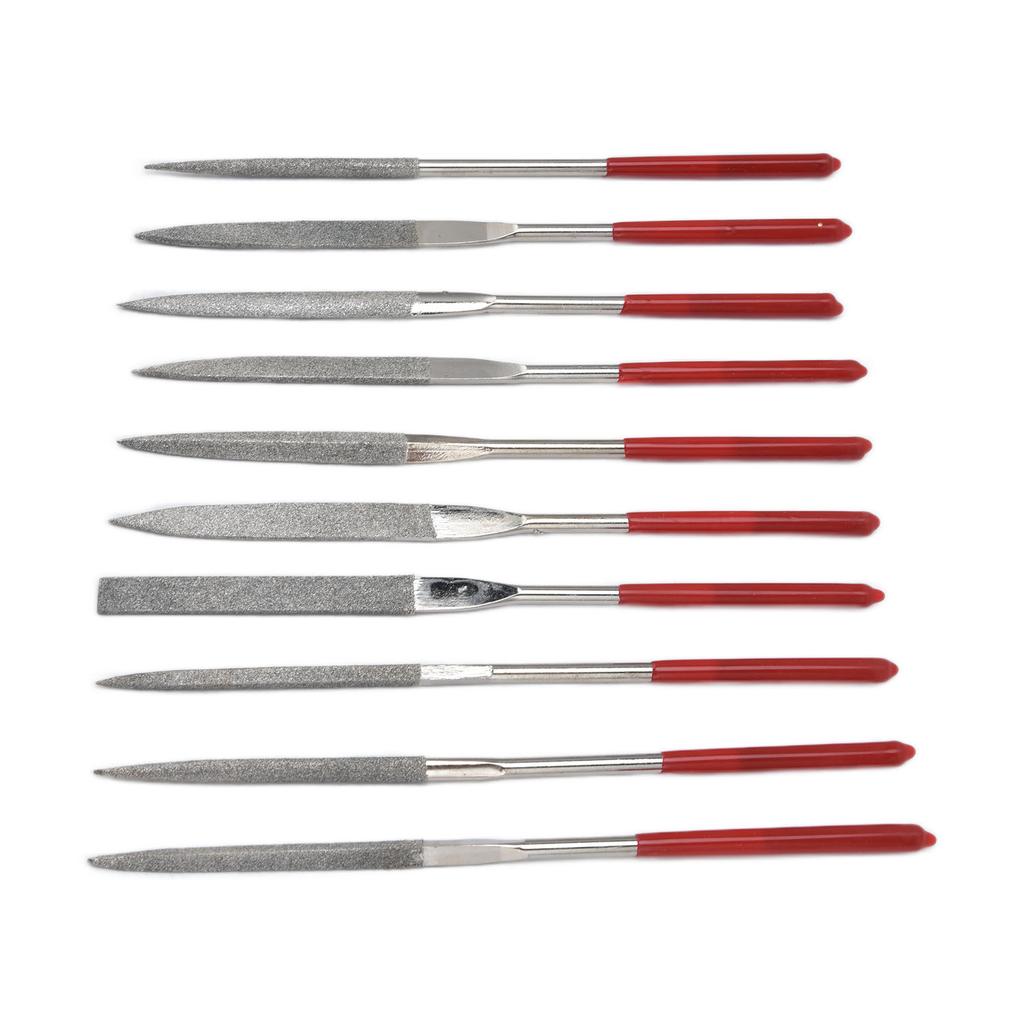 10Pcs Needle File Set Hardened Sturdy Durable Comfortable Handle Convenient Jewelry Files5x180mm