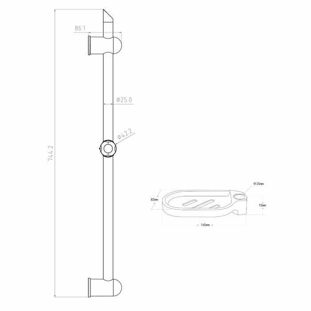 Shower rail Rousseau 60 cm