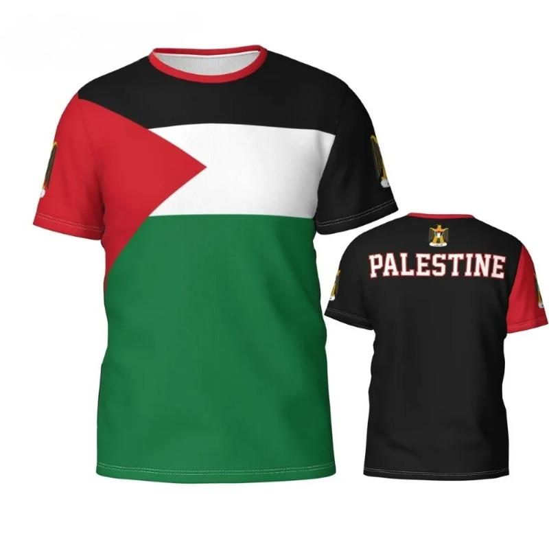 T-shirts 3D Insigne Drapeau Palestinien Vêtements Unisexe Mode Décontractée Extérieure T-shirt Cadeaux Journée Nationale Vêtements Haute Qualité