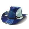 Fashion Street Splicing Top Hat European and American Style Retro with Metal Buckle Belt Jazz Hat Classic Durable Cowboy Hat