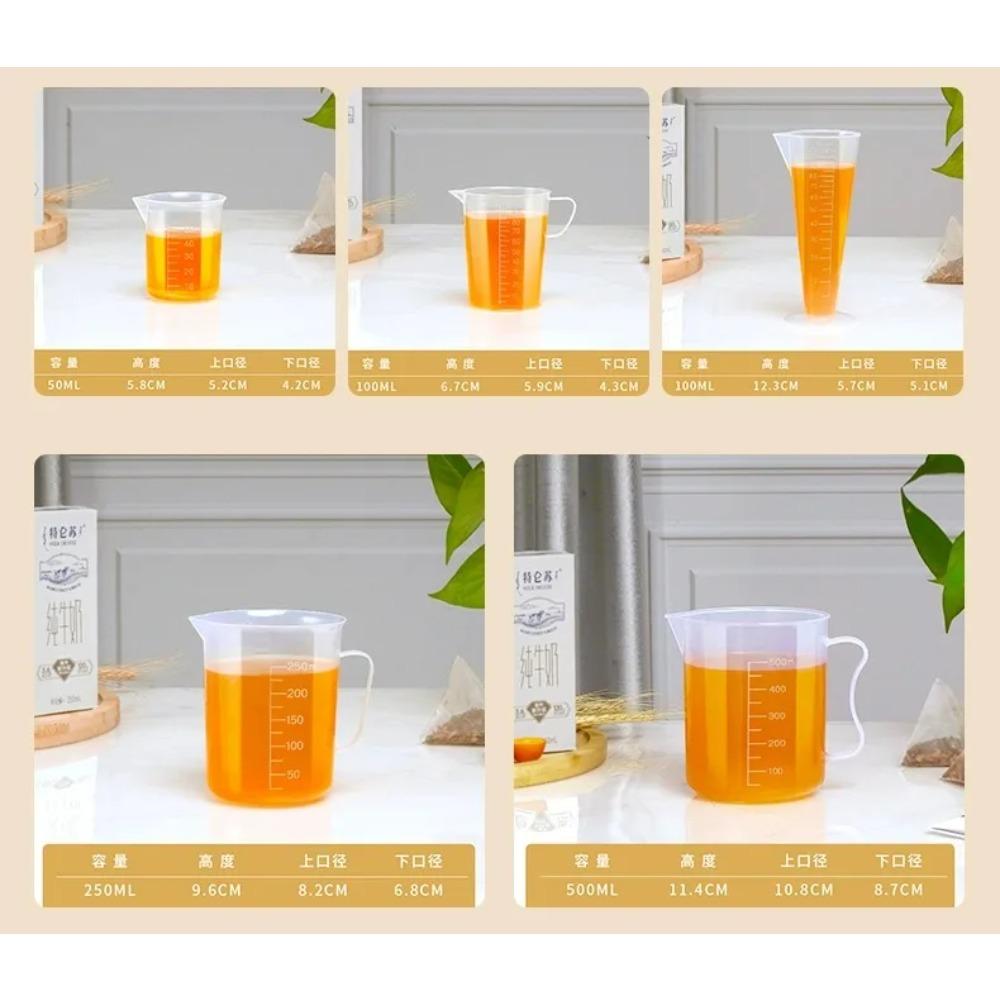 Plastkopper 15/50/100/150/250/500/1000ml Premium Klar Plast Gradert Målekopp Hellesnute Uten Håndtak Kjøkkenverktøy