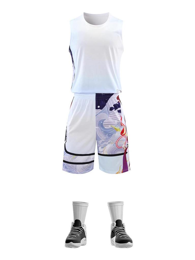 Ultra-Fast Summer Basketball Jersey Set for Girls - Sports Training Uniform for Primary and Middle School Students