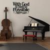 Exquisite Metal Inspirational Decor. 'With God All Things Are Possible' Verse. Christian Wall Sign. Beautify Home, Church.
