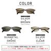[Ragstyle] Square Mirror Sunglasses for Men and Women, Square Mirror Lens, UV Protection, Silver x Brown