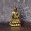 Vintage Messing sitzende Buddha Figur kleine Shakyamuni Statue für Sammlung Reise Anbetung antike Home Desktop Dekor