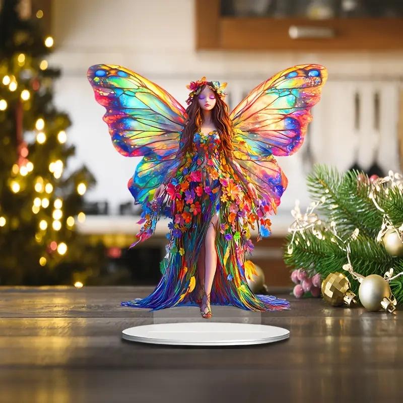 1Pcs Butterfly Fairys Sculpture Ornament Home Decoration Acrylic Butterfly Fairys Statue Figurines Table Centerpieces