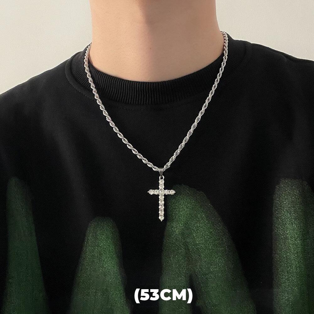 Collar de doble capa con estrella de circón estilo hip hop para hombres y mujeres, cadena colgante de acero de titanio con dije de tendencia, joyería unisex al por mayor
