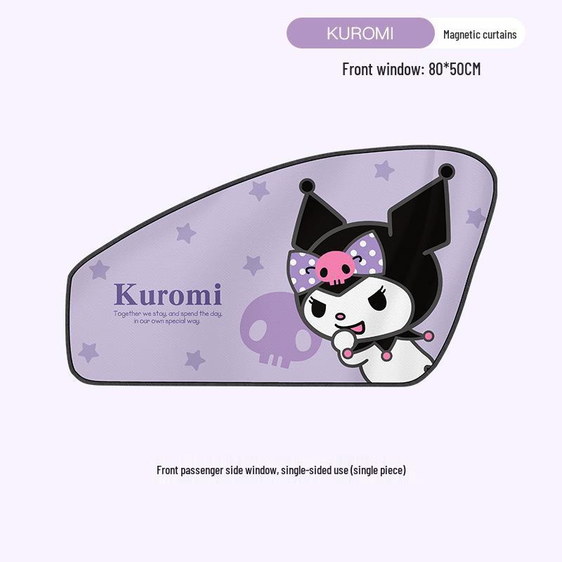 Sanrio Kuromi Magnetic Car Sun Shade Curtain for Heat Insulation & Baby Sun Protection