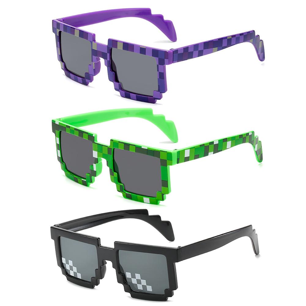 New Fashion Sun Glasses Hot Sale Sunglasses Creeper Glasses Novelty Mosaic Funny Goggles Boys Girls Pixel Eyewear For Men Women