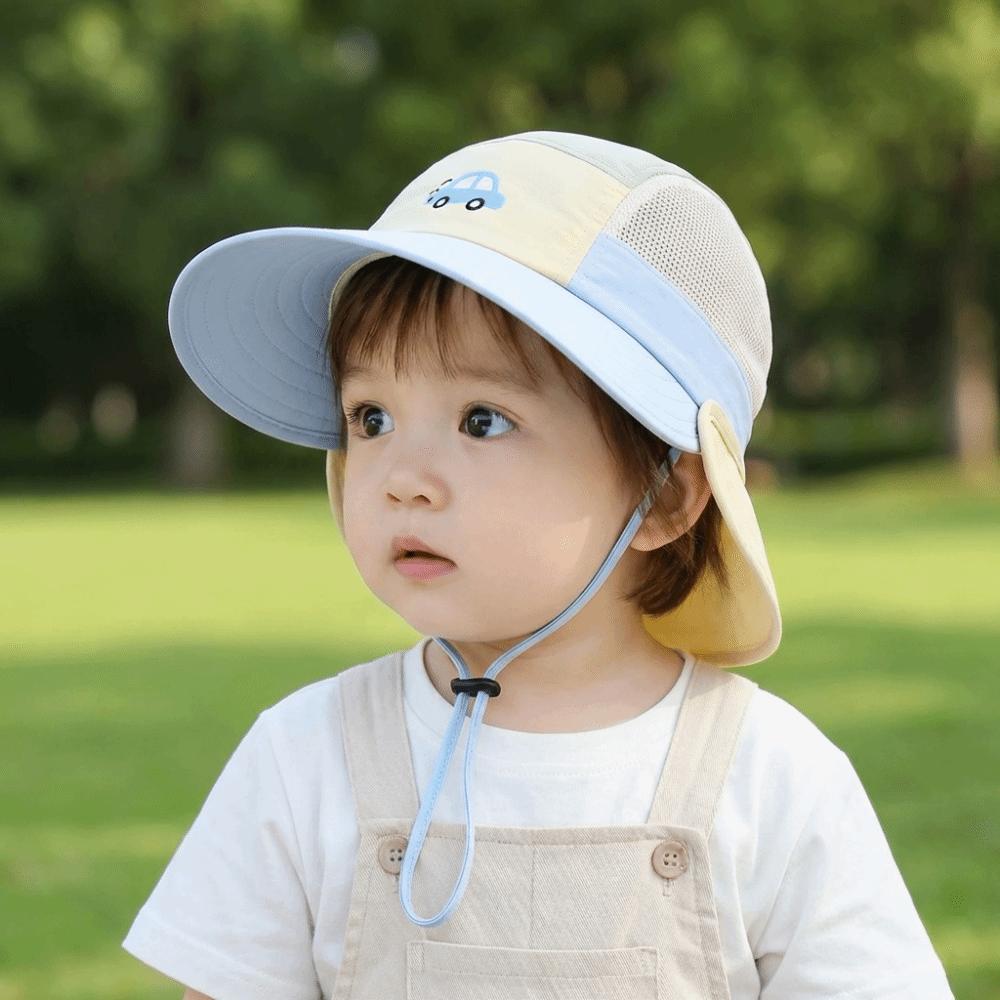 Quick-dry Cartoon Bucket Hat Car Children's Fisherman Hat Breathable Summer Kid Sun Hat Boy