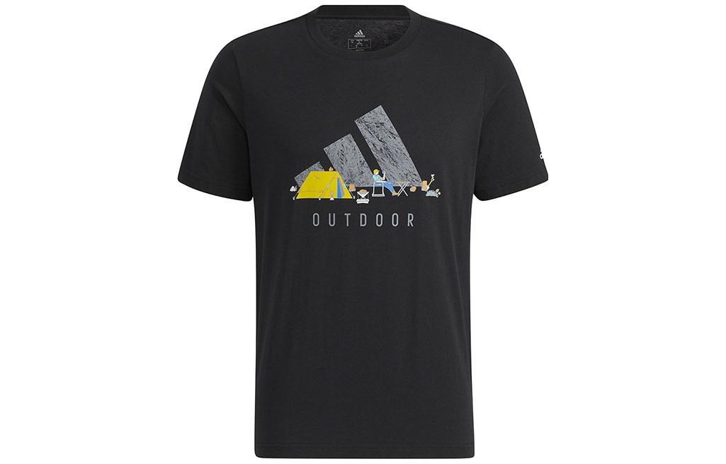 

Adidas T Shirts Men s Black Crew Neck Moderate Straight Fit HE7365 S