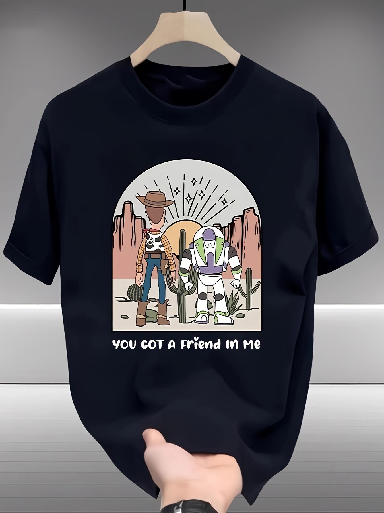 Casual Black T-shirt with You Got a Friend in Me Design - Stylish Graphic Print XXXXL