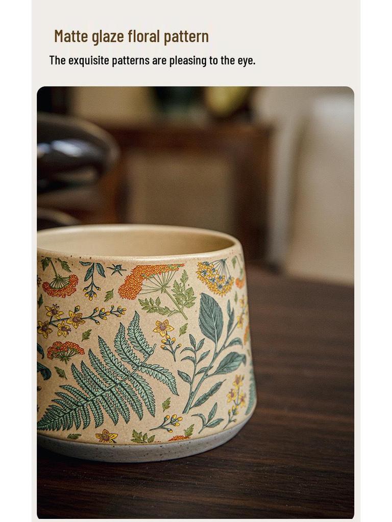 Limited Edition Vintage-Style Ceramic Coffee Mug - Handmade with Floral Design