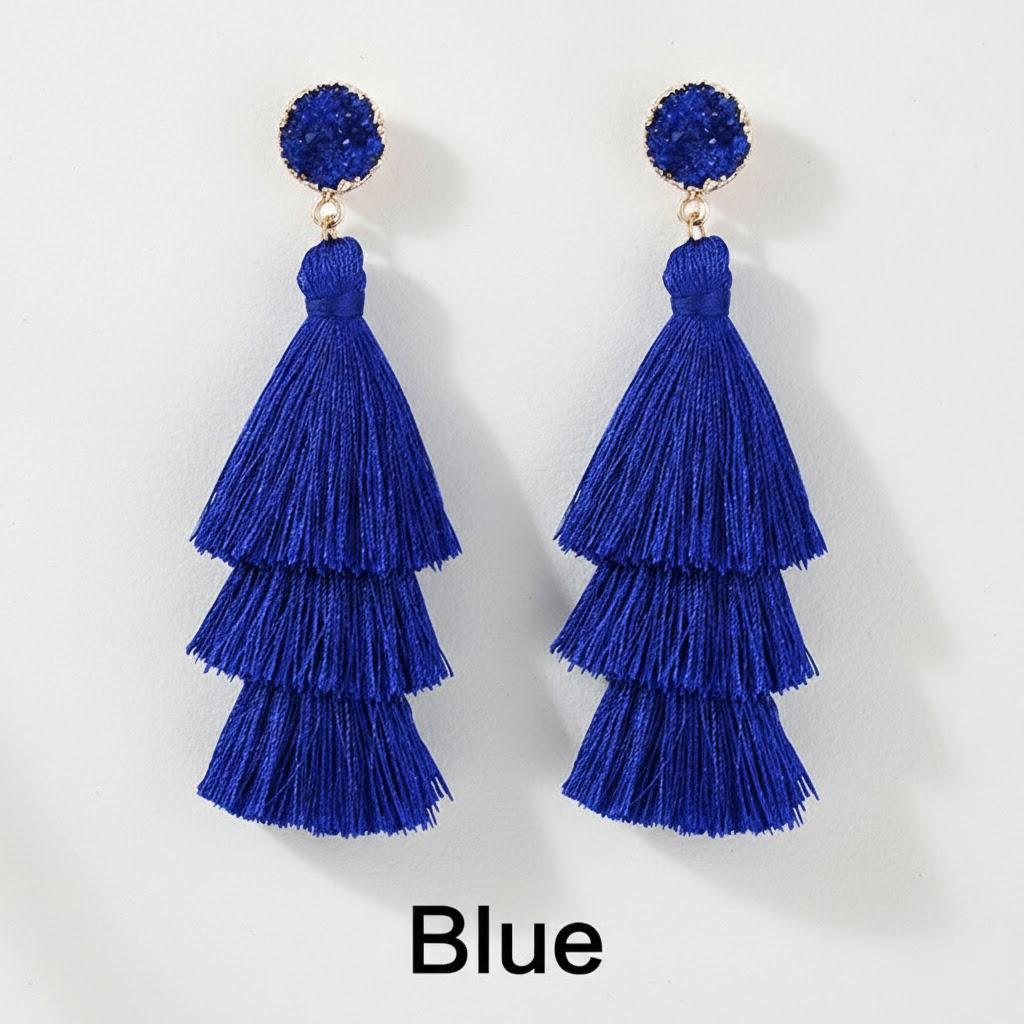 

Bohemian Tassel Earrings Colorful Layered Dangle Drop Jewelry Gift for Women Christmas Birthday Party