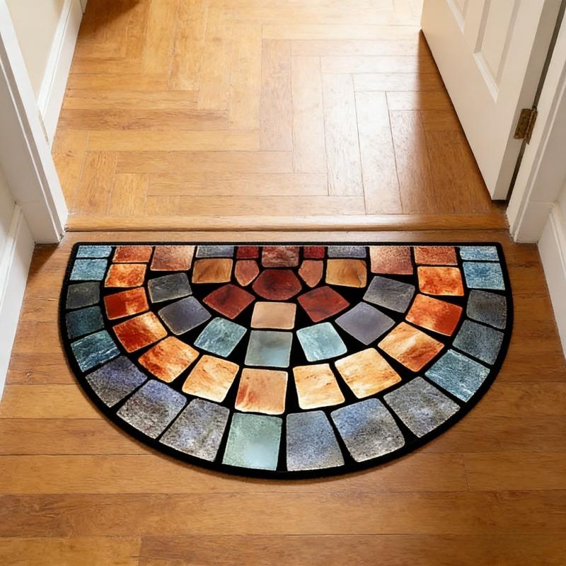 Thick Soft Non-Slip Door Mat, Artistic Polyester Floor Mat for Home Decor, Perfect for Porches & Living Rooms