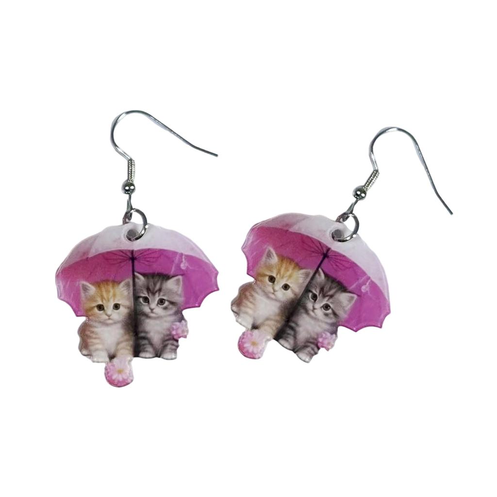 Dangle Earrings Drop Earrings Cat Pendant Earrings Acrylic Texture Fashion Ear Jewelry Present for Fashion Girls