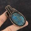 Neon Apatite Gemstone Pendant Copper Wire Wrapped Pendant Handmade Neon Apatite Jewelry Dainty Pendant Copper Wire Wrap Jewelry Gift For Mom