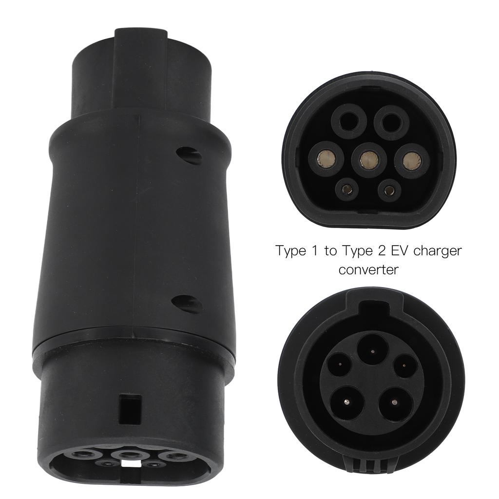 EV Charging Connector Type 1 to Type 2 IP54 Protection EV Charging Adapter 16A/32A AC for Electric Car Universal