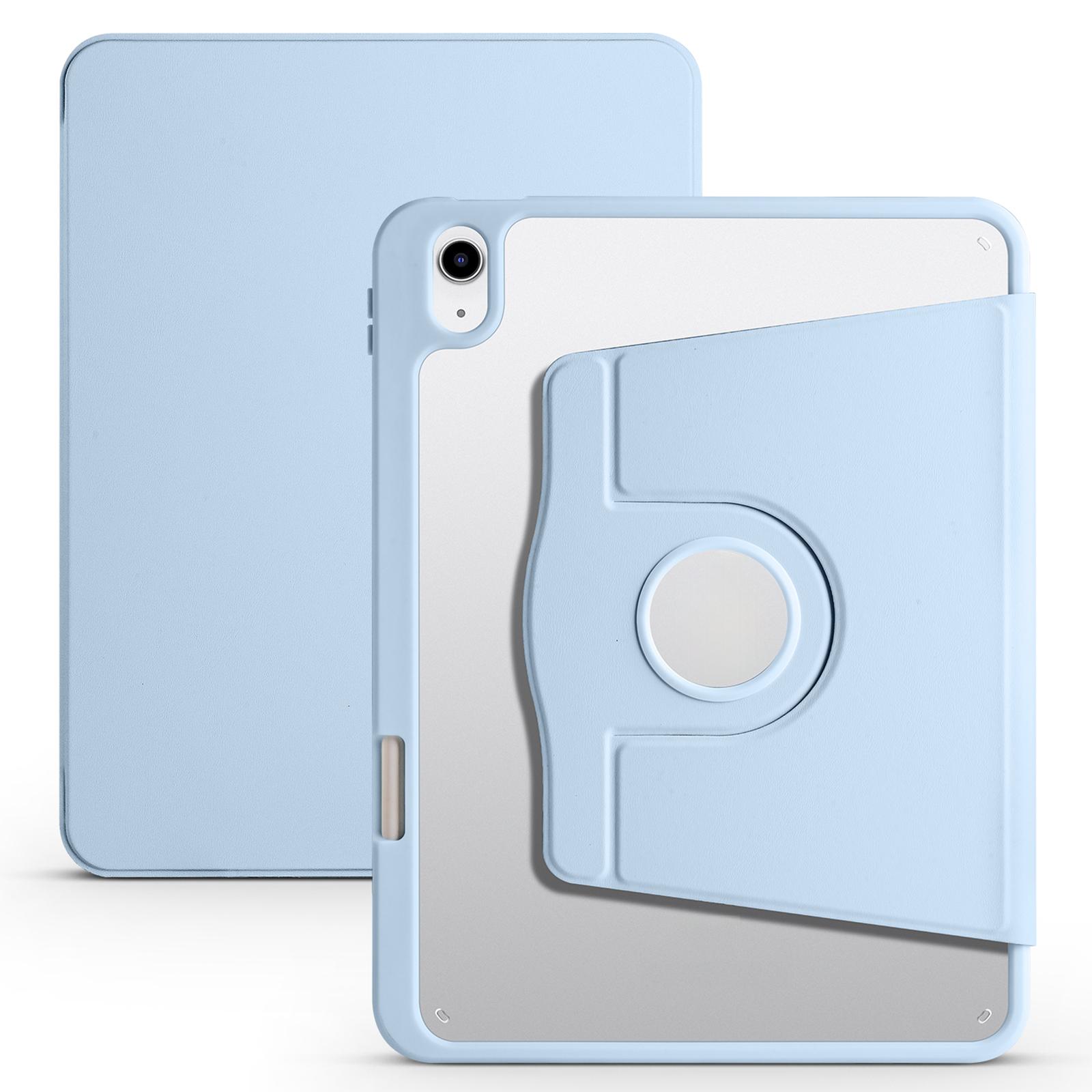 

Для iPad Эйр 11 (2025)/(2024) Чехол ПУ Кожа+Акриловая Обложка для Планшета Авто Сон/Пробуждение, Вращающаяся Подставка Baby Blue