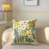 Spring Flower Embroidered Throw Pillowcase Cojines Canvas Towel Embroideried Sofa Square Cushion Cover Headboard Pillowcases